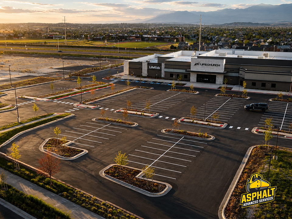 commercial seal coating colorado springs, parking lot seal coating colorado springs, asphalt advanced services